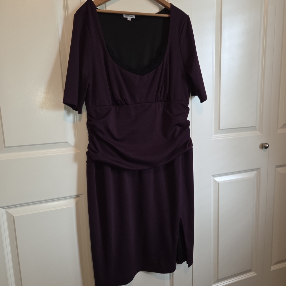 Kiyonna Plum Knit Cocktail Dress